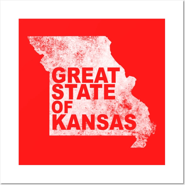 Great State of Kansas Wall Art by sirtoddington